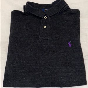 Men’s Heathered Black Polo by Ralph Lauren